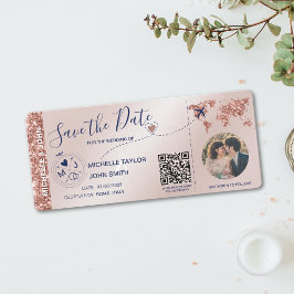 Spara datum för boardingpassets världskarta QR i f Inbjudningar