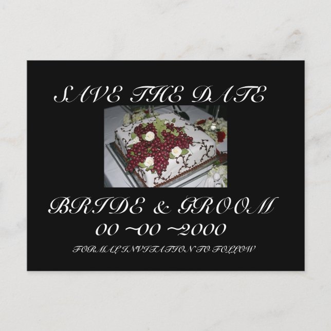 Spara datum för Bröllop-kummel Meddelande Vykort (Framsida)