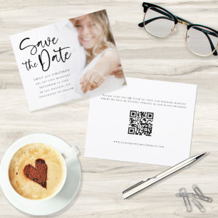 Spara datum för Bröllop-skriptfotot QR-kod