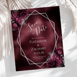 Spara datum för budgetBurgundy-Blommigten Silver G