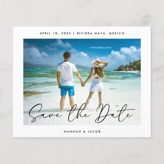 Spara datum för budgetens moderna foto flygblad (Framsidan)