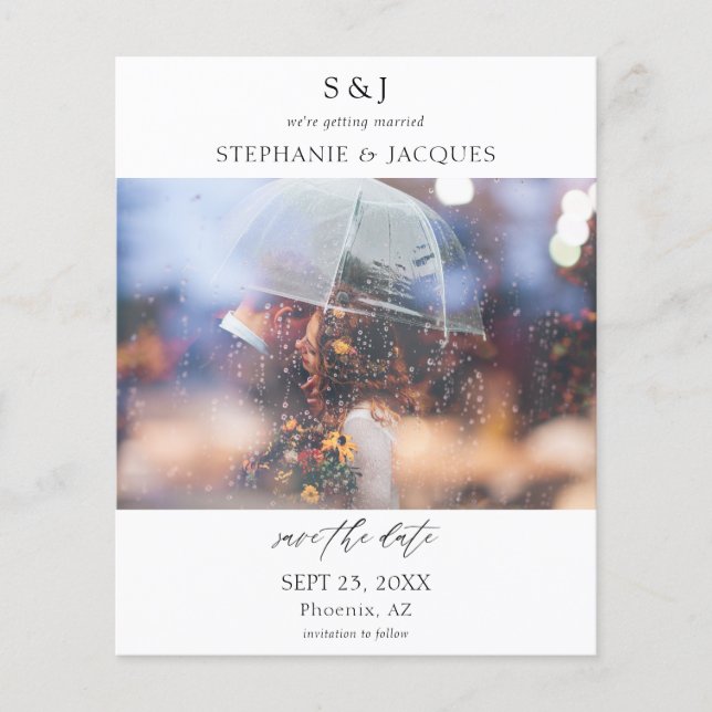 Spara datum för budgetfotomodern monogram (Framsida)