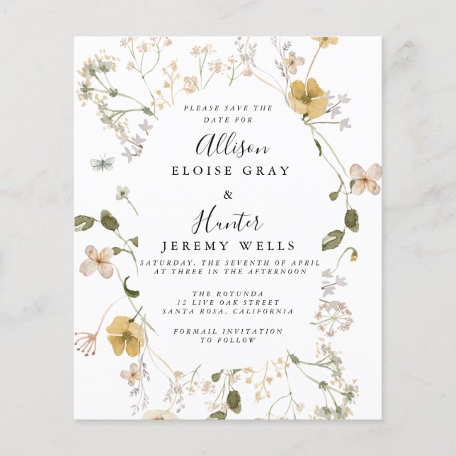 Spara datum för budgetjokloka flygblad (Framsidan)