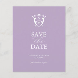 Spara datum för budgetmonogram Lilac Flygblad