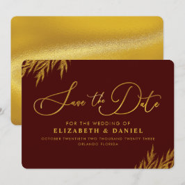Spara datum för burgundy Guld Pampas Grass Datumet