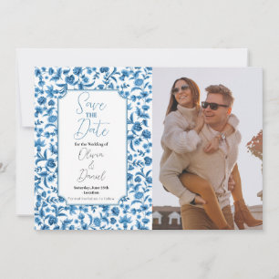 Spara datum för Chintz Blue & White Blommigt Ditsy Datumet