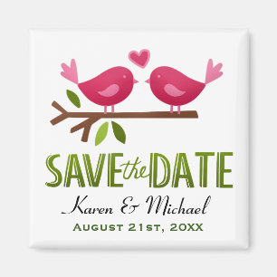 Spara datum för Cute Love birds Magnet