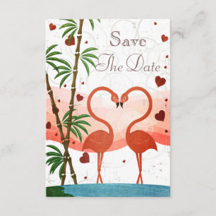 Spara datum för Cute Rosa Flamingos Datumet