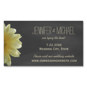 Spara datum för Daisy av gult-kalkylpanel Visitkortmagnet