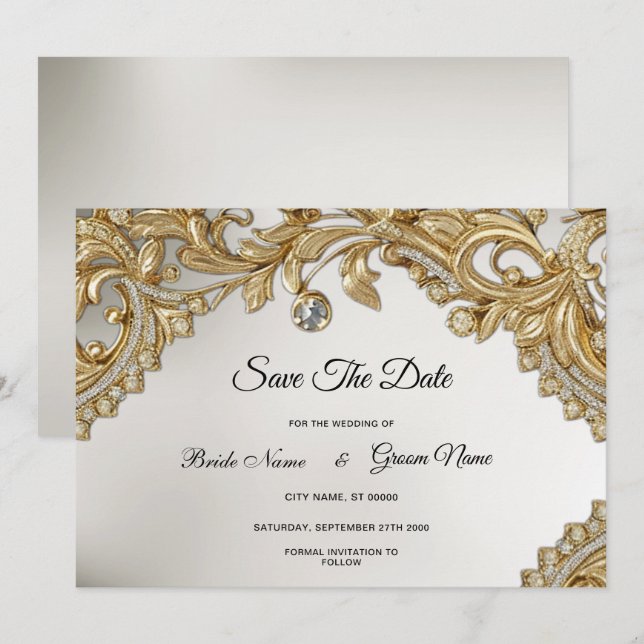 Spara datum för dekorativt Guld Datumet (Fram/baksida)