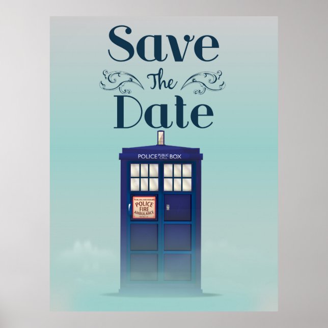 Spara datum för den brittiska polisboxen poster (Framsidan)