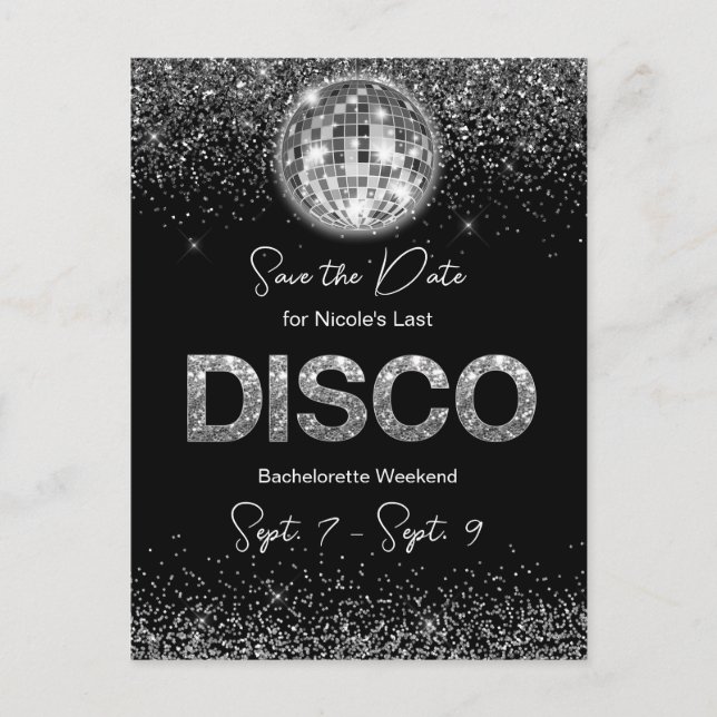 Spara datum för disco möhippa helg vykort (Framsida)
