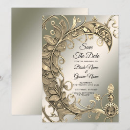 Spara datum för elegant Modern Guld-dekoration Datumet