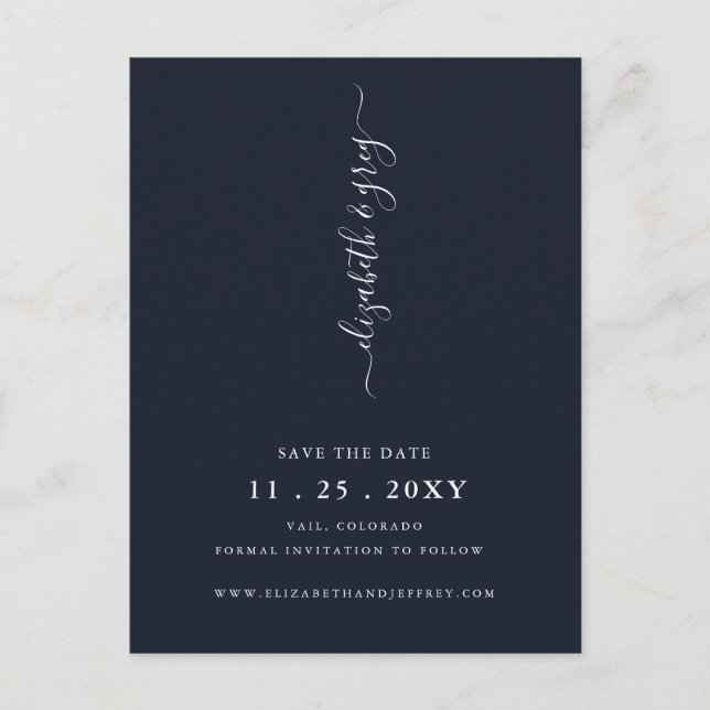 Spara datum för enkel minimalistisk flotta meddelande vykort (Framsida)