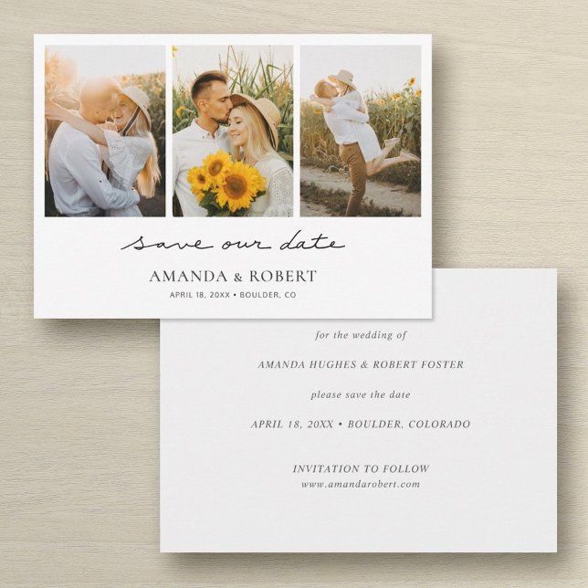 Spara datum för enkel modern multifotokollage spara datumet (Skapare uppladdad)