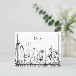 Spara datum för enkel svartvitt helg vykort