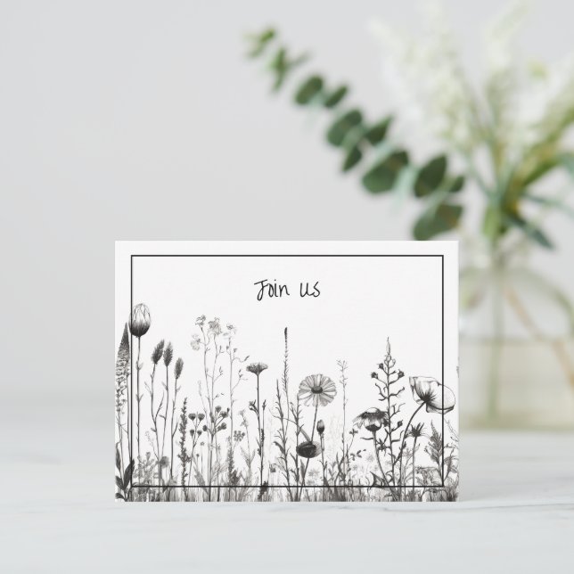 Spara datum för enkel svartvitt helg vykort (Stående Fram)