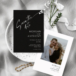 Spara datum för enkelt svartvitt och vitt foto spara datumet