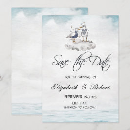 Spara datum för Fiskmåsar i vattenfärgssegment Datumet