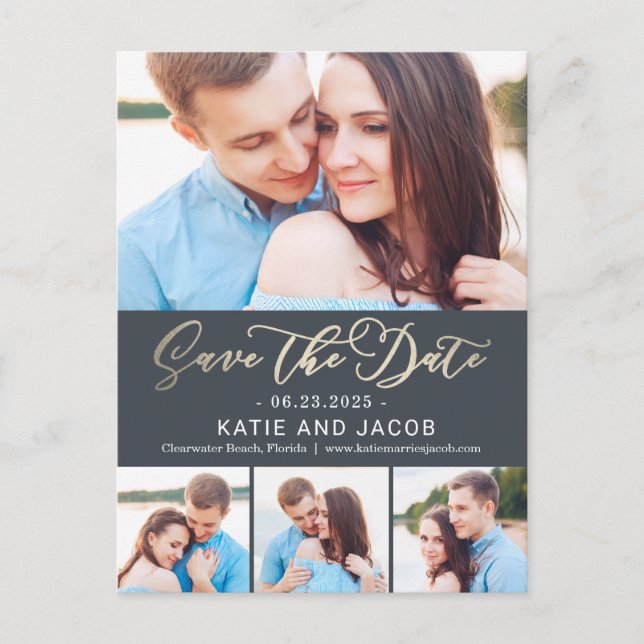 Spara datum för Forever love EDITABLE FÄRG Vykort (Framsida)