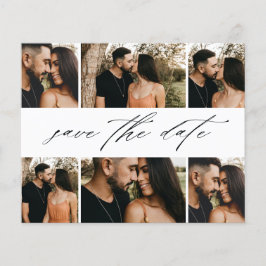 Spara datum för fotokollage för budgetskript Bröll Flygblad