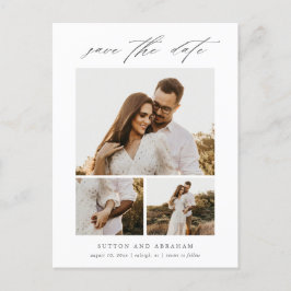 Spara datum för fotokollage i det moderna Elegante Meddelande Vykort