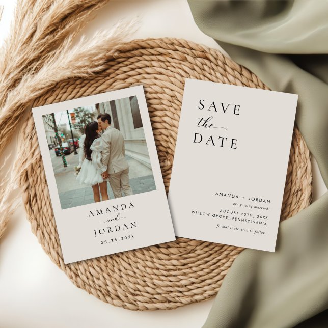 Spara datum för fotominimalistisk inbjudningar (Skapare uppladdad)