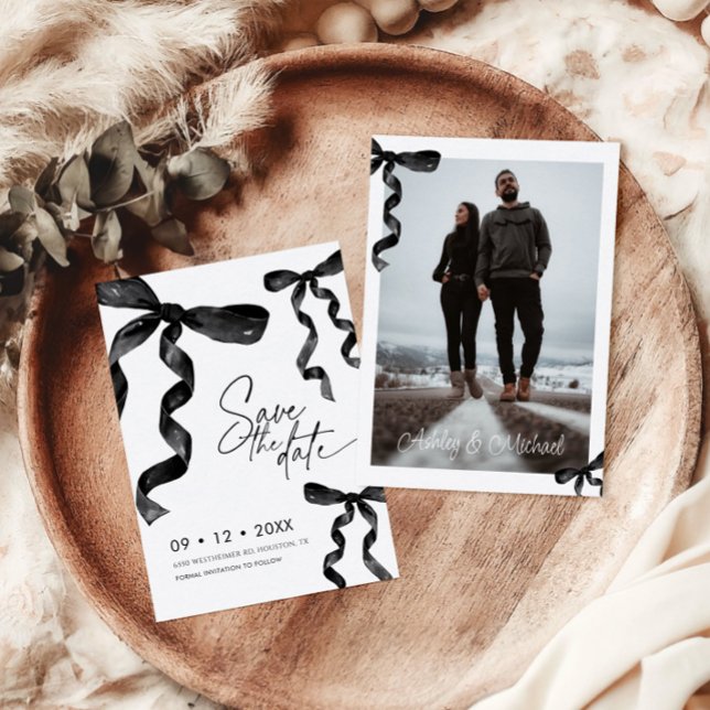 Spara datum för fotosvart fält inbjudningar (Skapare uppladdad)