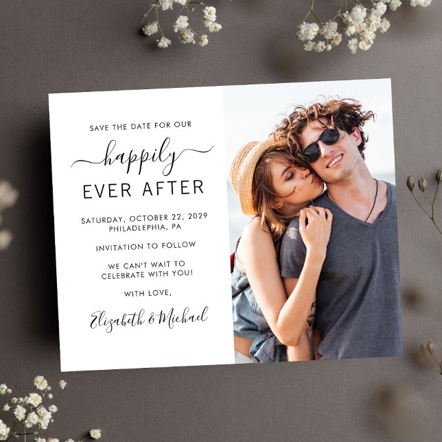 Spara datum för fotot i bröllop (A stylish budget-friendly save the date announcement for your wedding)