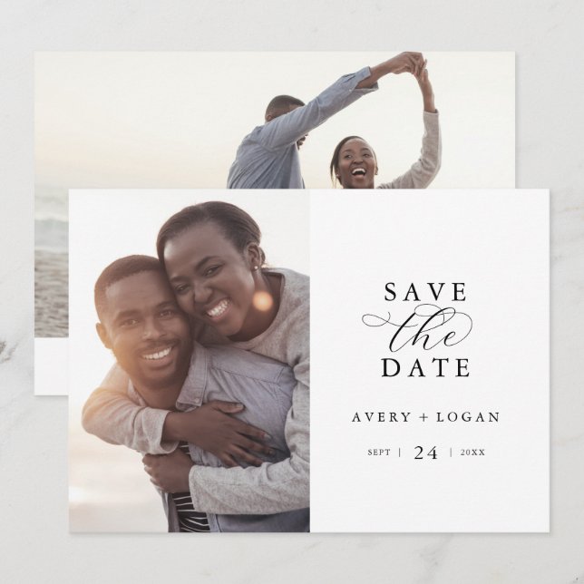 Spara datum för fotot i eleganten datumet (Fram/baksida)