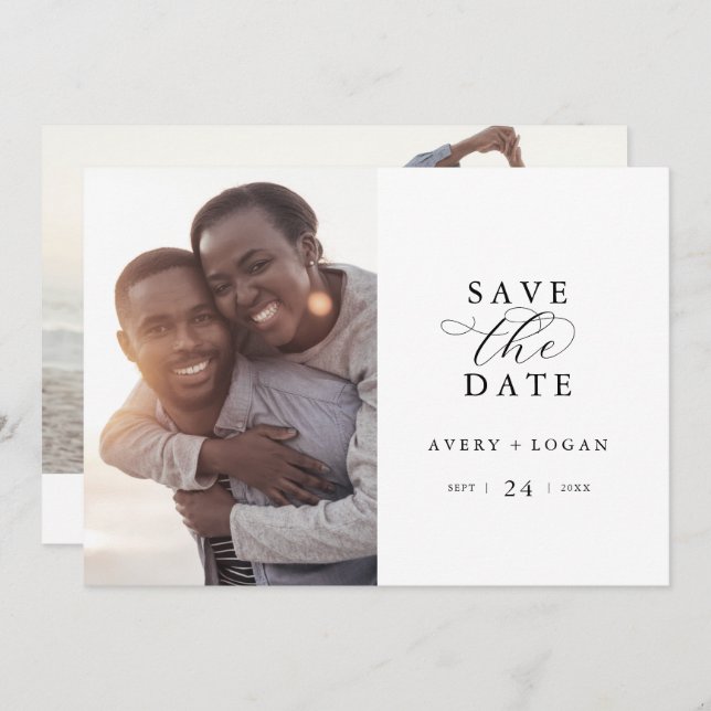 Spara datum för fotot i eleganten spara datumet (Fram/baksida)