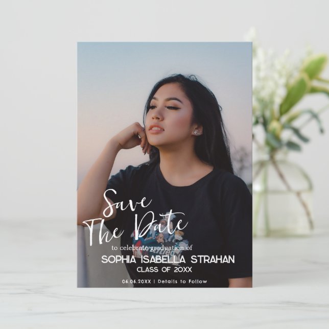 Spara datum för fotot i studenten spara datumet (Stående Fram)