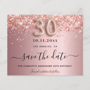Spara datum för  glitter i 30års födelsedag