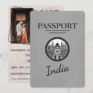 Spara datum för Grått Indien pass Spara datum Datumet