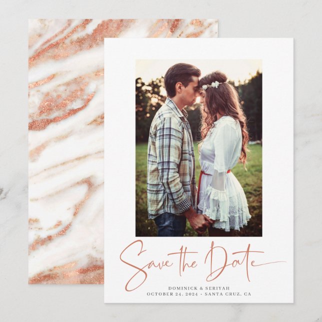 Spara datum för handskriven Marble-fil för Ro Guld Datumet (Fram/baksida)