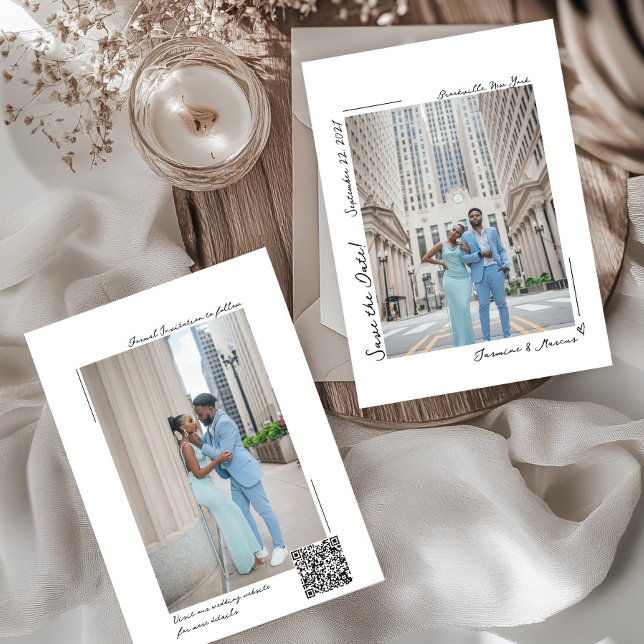 Spara datum för handskrivet foto inbjudningar (Skapare uppladdad)