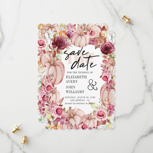 Spara datum för höstens Rosa Burgundy-pumpning Datumet (Fram/Back In Situ)