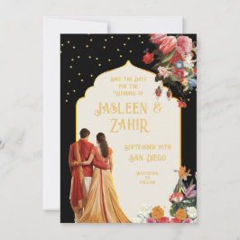 Spara datum för indiska brider och triom inbjudningar