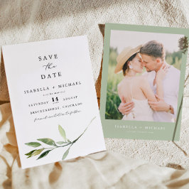 Spara datum för ISABELLA Elegant Minimal Greenery Inbjudningar
