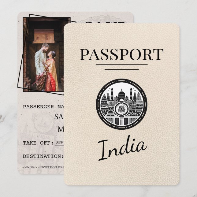 Spara datum för Ivory India Passport Datumet (Fram/baksida)