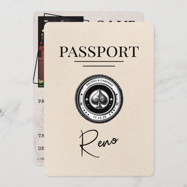 Spara datum för Ivory Reno Passport Spara Datumet (Fram/baksida)