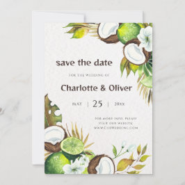 Spara datum för kokosnötkalk inbjudningar