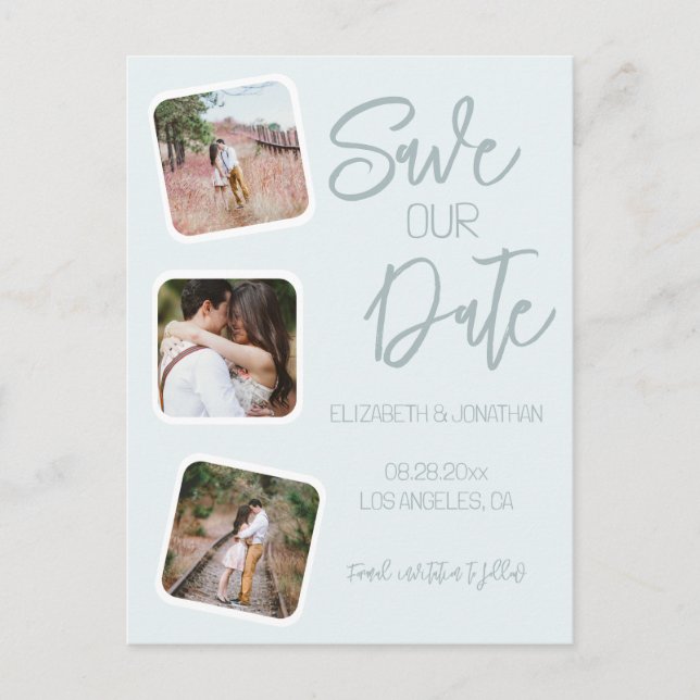 Spara datum för kustblått vykort (Framsida)