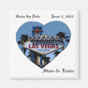 Spara datum för Las Vegas Bröllop 2 Inch Sq Magnet