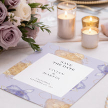 Spara datum för Lila och gyllene Abstrakt