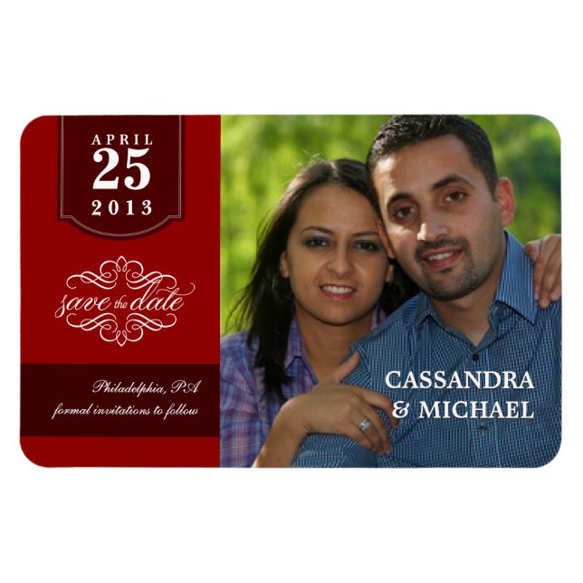 Spara datum för lyxmagneter med fotot magnet (Horisontell)