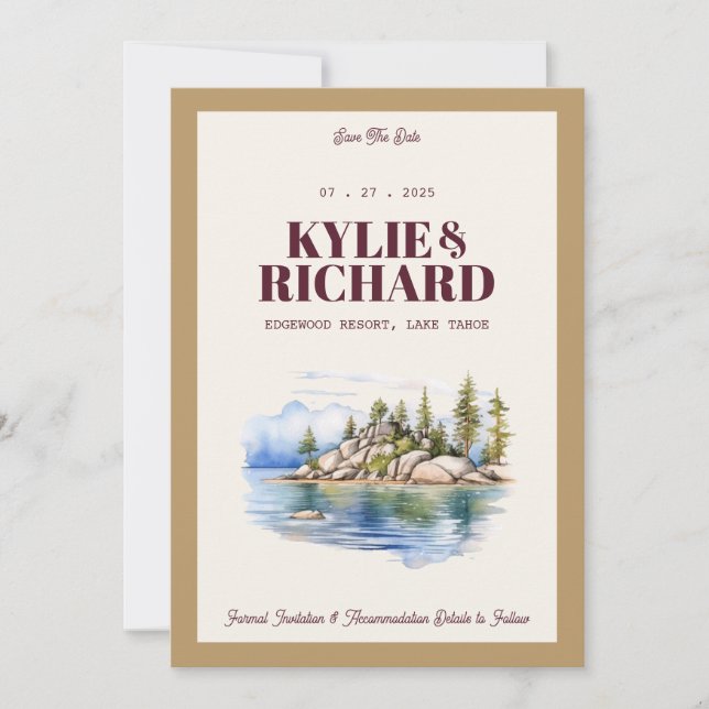 Spara datum för måndag och Guld Inbjudningar (Framsida)