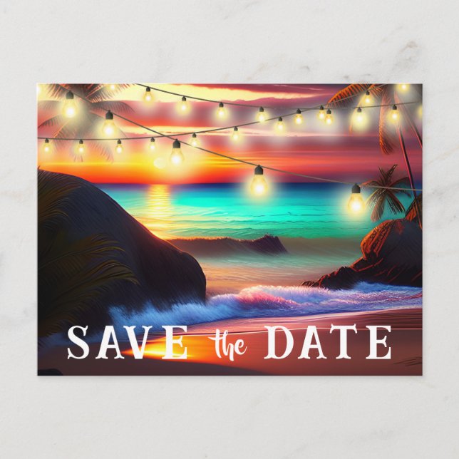 Spara datum för meddelande om Tropiskt intervall f Vykort (Framsida)