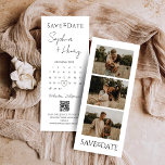 Spara datum för minimalistisk filmremsa fotoboand<br><div class="desc">Denna minimalistiska filmremsa Spara datumkortet innehåller en kalender där du kan flytta hjärtikonen för att markera din speciella bröllopsdag. Anpassa den med dina favoritfoton och personlig information för ett unikt,  minnesvärt meddelande!</div>