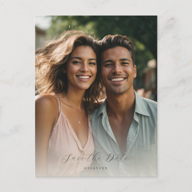 Spara datum för mjukt organiskt foto vykort (Framsida)